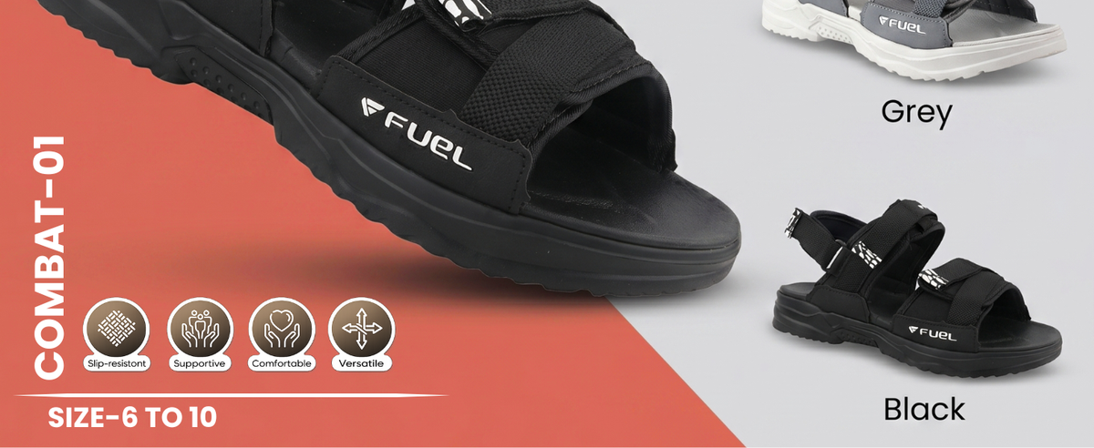FUEL Combat-01 Breathable & Anti-Skid Outdoor Sandals For Men's (Olive)