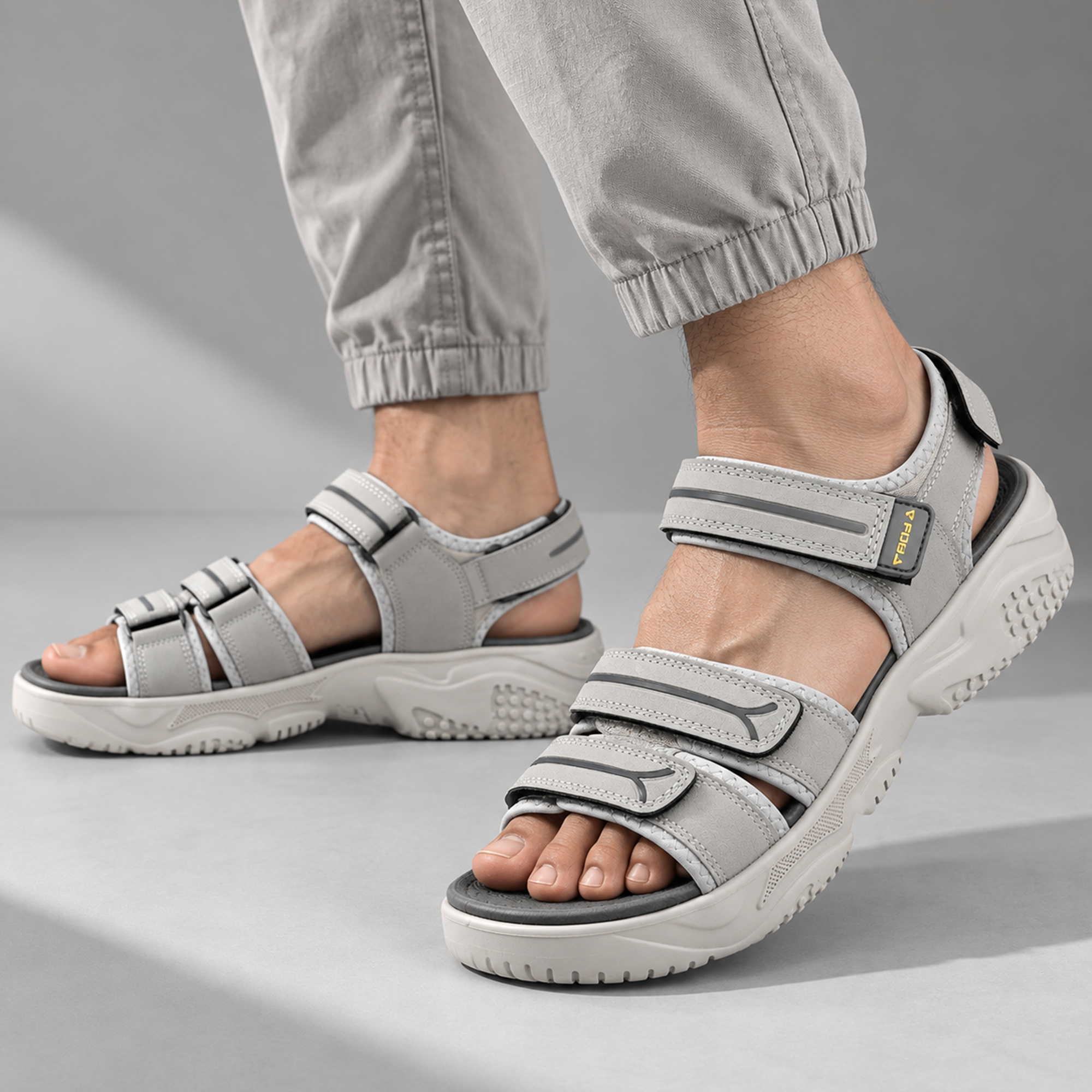 FUEL Keta Comfortable & Lightweight Sports Sandals for Men's (Grey)