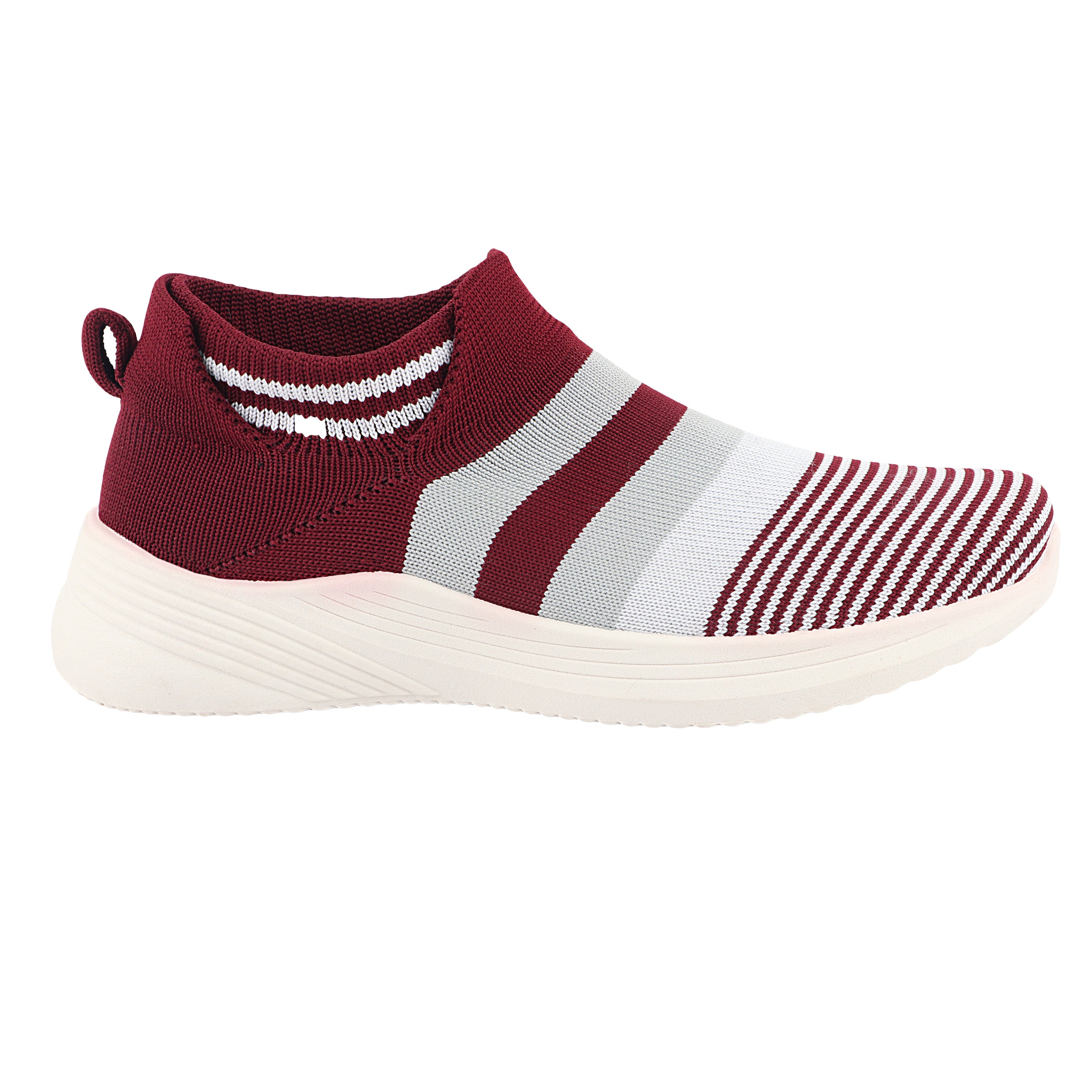 FUEL Adelina-02 Slip-On Sports Shoes with Breathable Mesh Knit in Flexible PVC Sole (Mehroon)