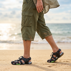 FUEL Warriors Lightweight & All-Day Comfort Sandals for Men's (Black)