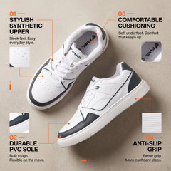 FUEL TED Trendy Lace-Up Sneakers for Men with Non-Slip Sole (Blue)