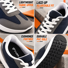 FUEL Neostep-03 Flexible & Lightweight Shock-Absorbing and Comfort Durable Sole Sports Shoes for Men's (Navy)