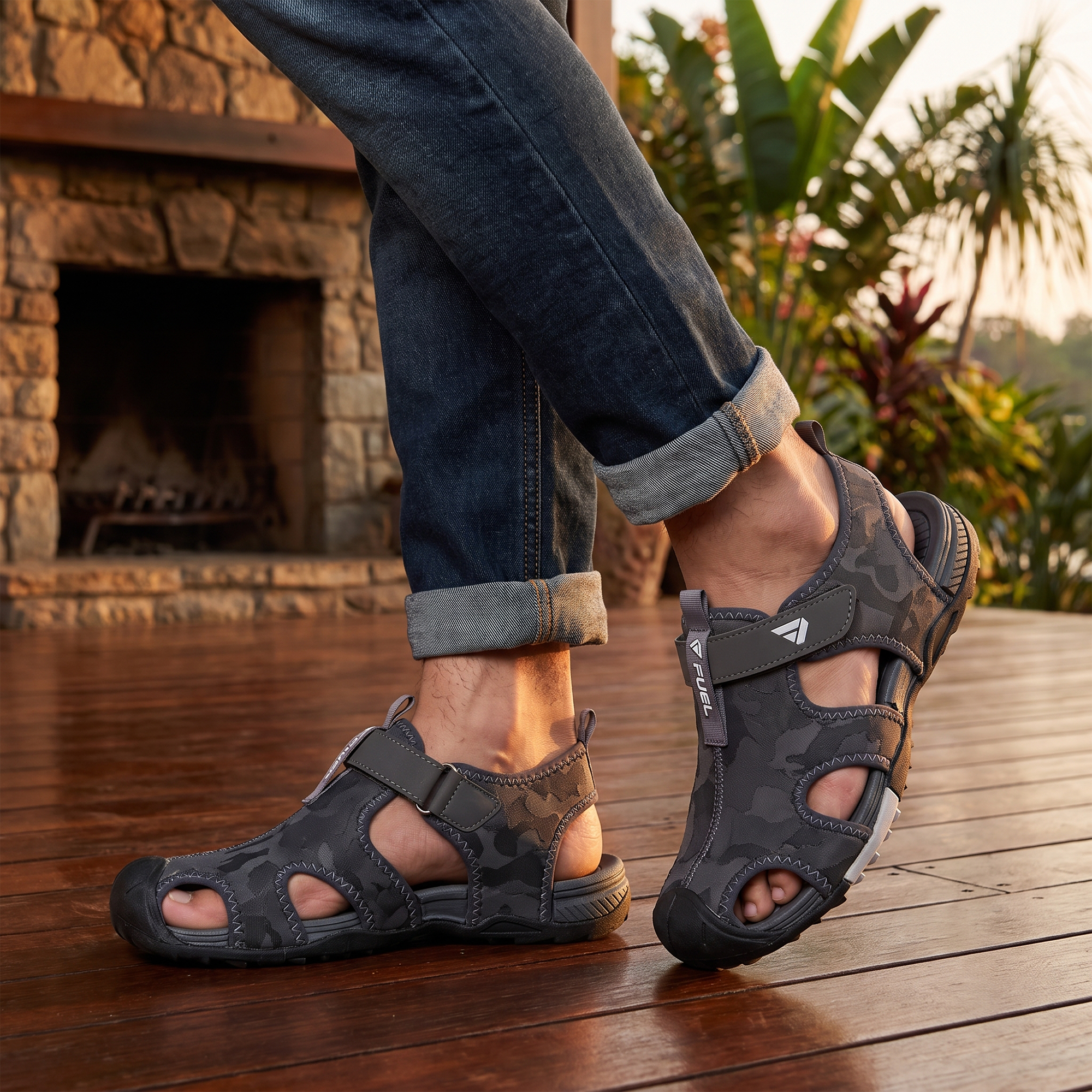 Fuel Soldier-12 Fisherman Sandals for Men (Grey)