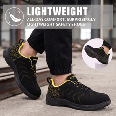 FUEL Arsenal Lightweight Safety Shoes for Men – Durable Industrial Sports Design with Strong Knitted Upper, PVC Sole, and 100J Metallic Toe Cap (UK 6–11)