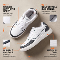 FUEL TED Trendy Lace-Up Sneakers for Men with Non-Slip Sole (Blue)