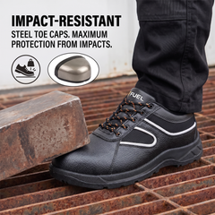 FUEL Shank ISI Marked Comfortable and light-weight  Industrial Safety Shoe For Men's (Black)