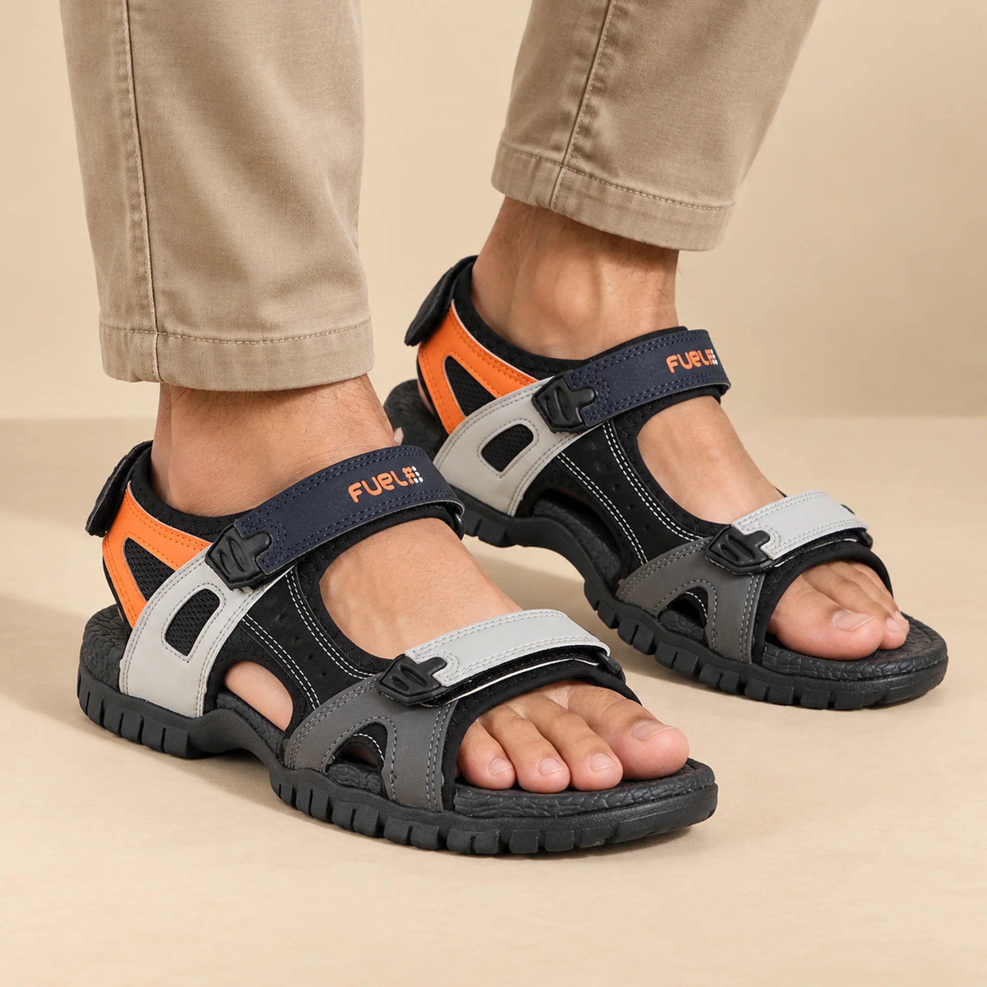 FUEL Rambo-01 Casual Sports Sandal for Men (White)