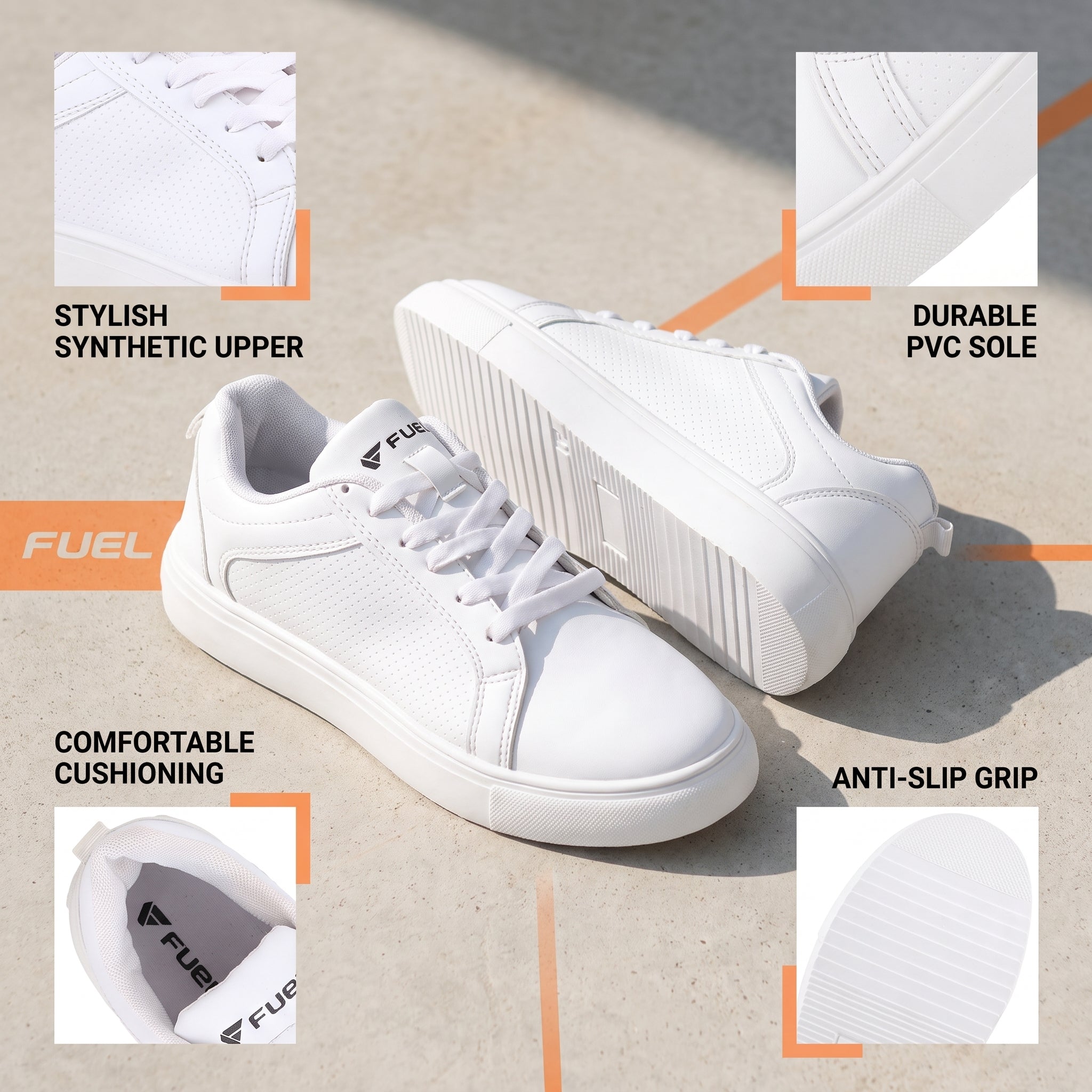 FUEL Sneaks for Every Stylish & Comfort Step for Men's (White)