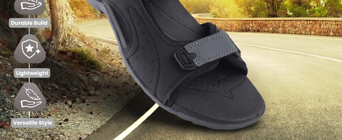 FUEL 2112-02 Men’s Outdoor Comfortable Daily Wear Sports Sandals (Black)