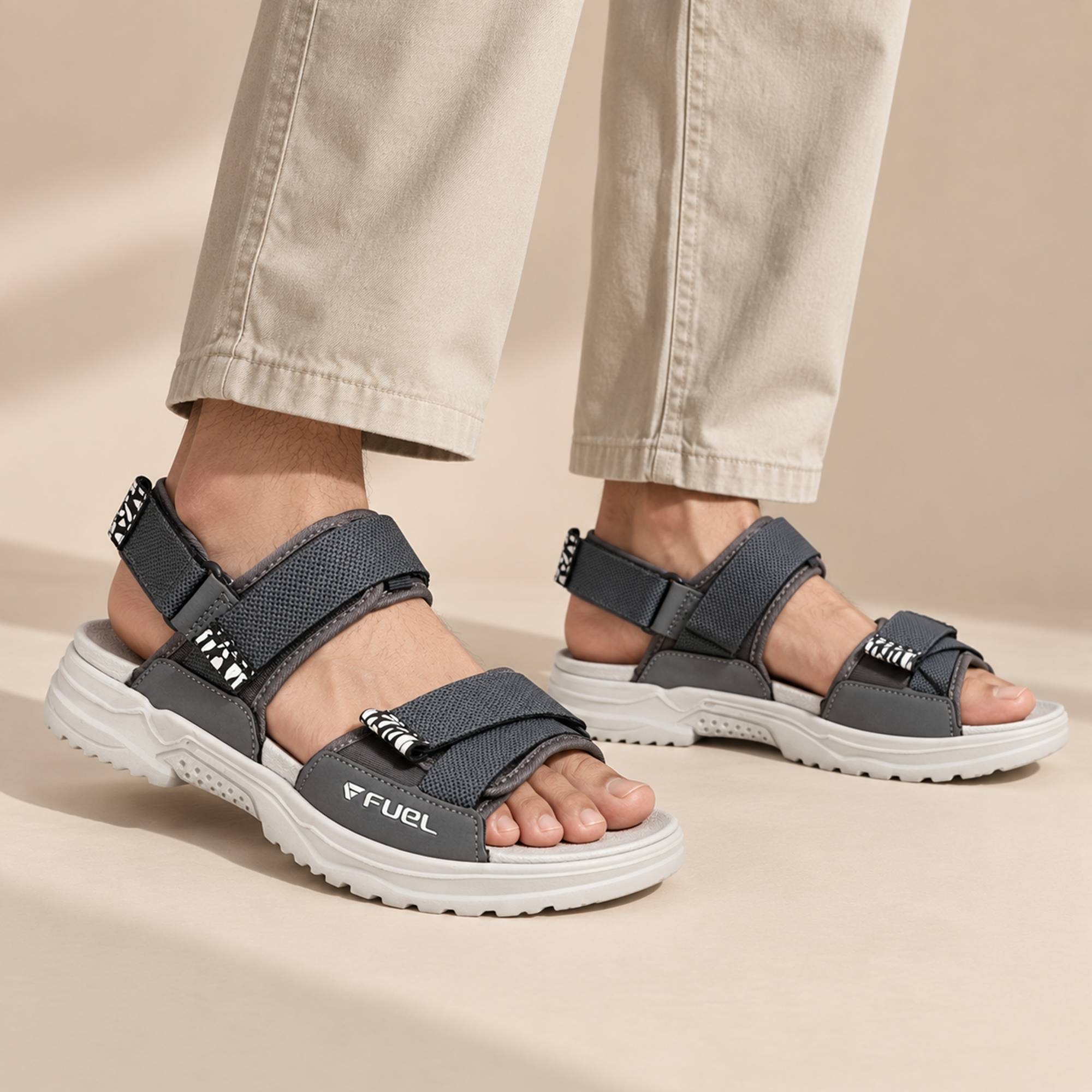 FUEL Combat-01 Breathable & Anti-Skid Outdoor Sandals For Men's (Grey)