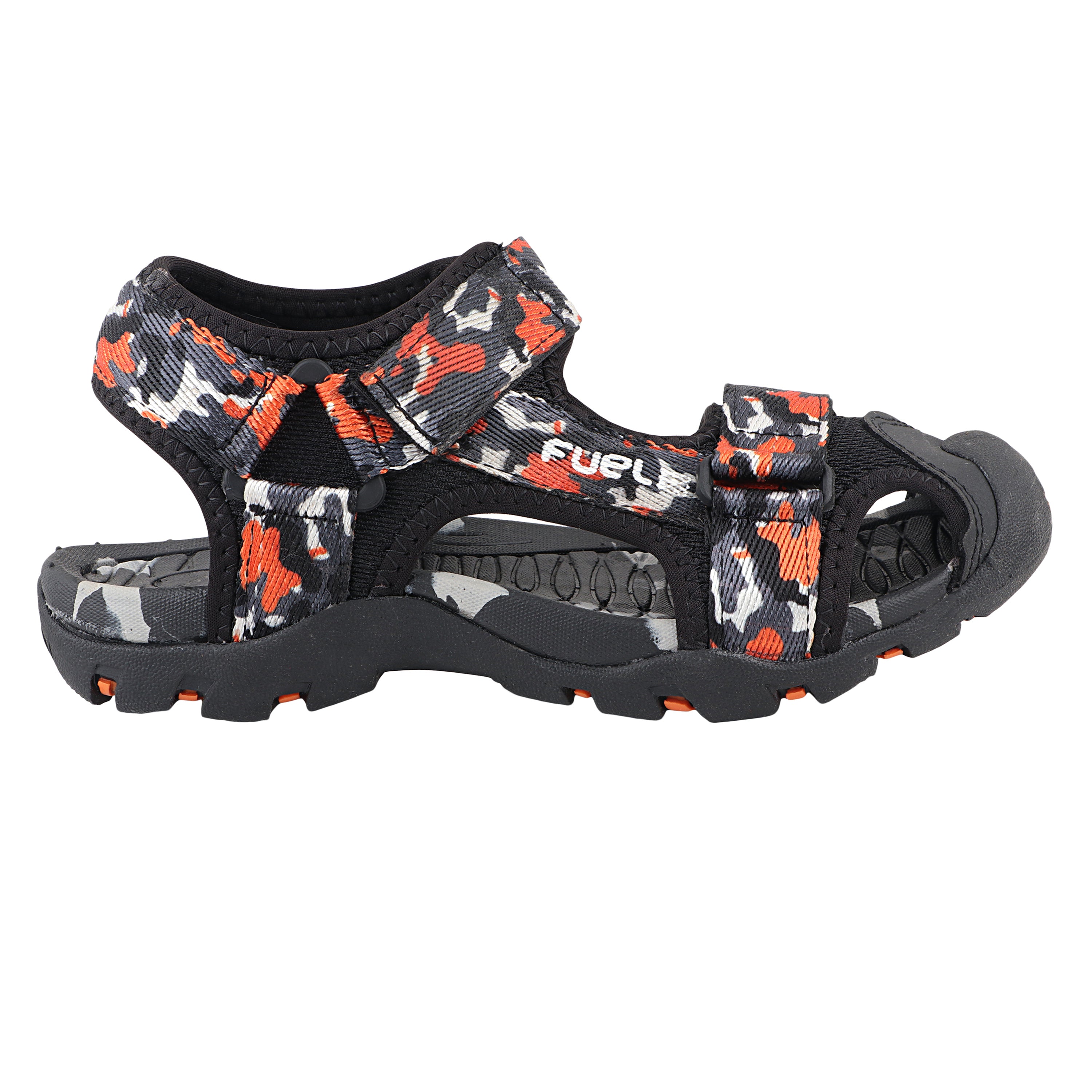 Fuel Harry Sandal For 4 to 10 Year Kids (Orange & Black)