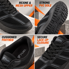 FUEL Frenzy Lightweight & Durable with Stylish Corduroy Cushioned Comfort Durable PVC Sole for Men's (Black)