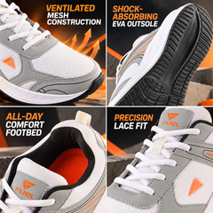 FUEL Carter Athletic Casual & Affordable Anti-Skid Sports Shoes for Men's (White)