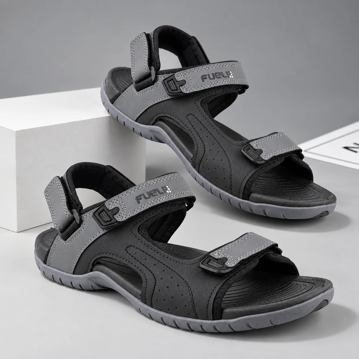 FUEL 2112-02 Men’s Outdoor Comfortable Daily Wear Sports Sandals (Black)