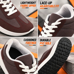 FUEL Neostep-03 Flexible & Lightweight Shock-Absorbing and Comfort Durable Sole Sports Shoes for Men's (Mehroon)