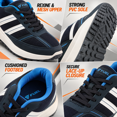FUEL Frenzy Lightweight & Durable with Stylish Corduroy Cushioned Comfort Durable PVC Sole for Men's (Blue)