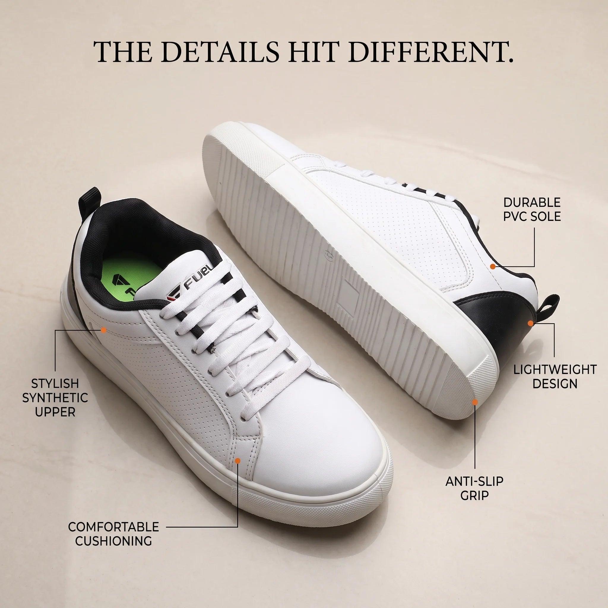 FUEL Sneaks for Every Stylish & Comfort Step for Men's (White)