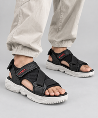 FUEL Gabbro Chunky Sports Sandals for Men (Black-White)