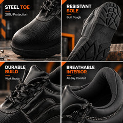 FUEL Arsenal HC Single Density PVC Sole Industrial Safety Shoe For Men's with Steel Toe Cap(Black)