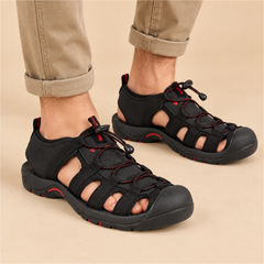 FUEL Soldier-06 Stylish Outdoor Fisherman Sandals Men (Black)