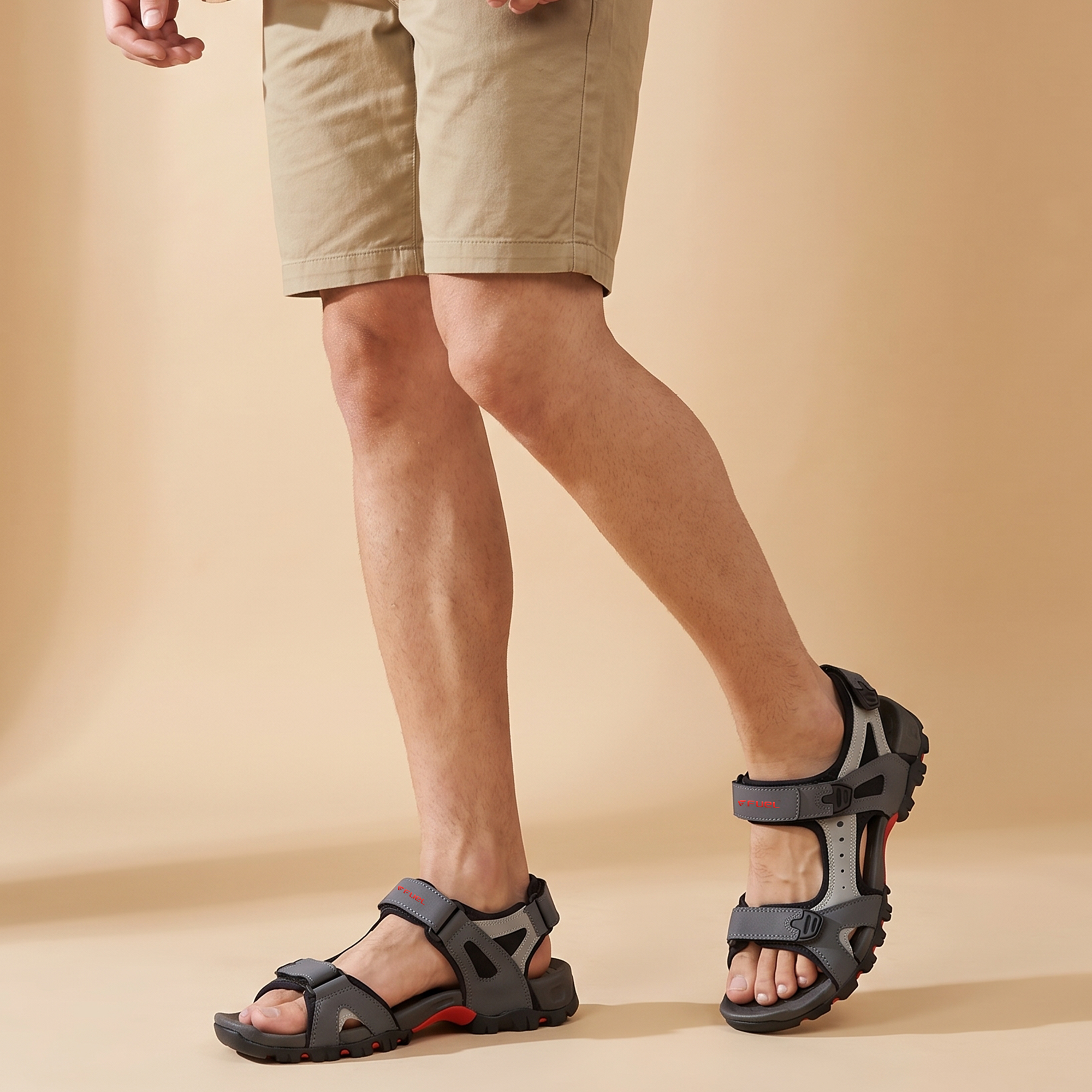 FUEL Timberland-02 Comfortable Casual Sandals for Men (Grey)