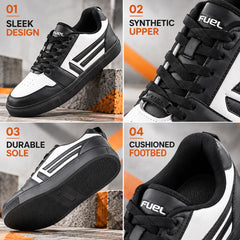 FUEL Nava-01 Shoes Series For Men  Style & Comfort Sneakers For Men's (Black-White)
