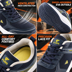 FUEL Carter Athletic Casual & Affordable Anti-Skid Sports Shoes for Men's (Navy-White)