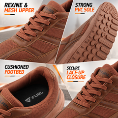 FUEL Frenzy Lightweight & Durable with Stylish Corduroy Cushioned Comfort Durable PVC Sole for Men's (Brown)