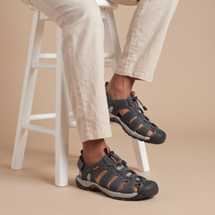 FUEL Soldier-08 Fisherman Protective Toe Cap Sandals for Men (Grey)