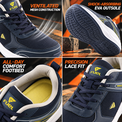 FUEL Carter Athletic Casual & Affordable Anti-Skid Sports Shoes for Men's (Navy-White)
