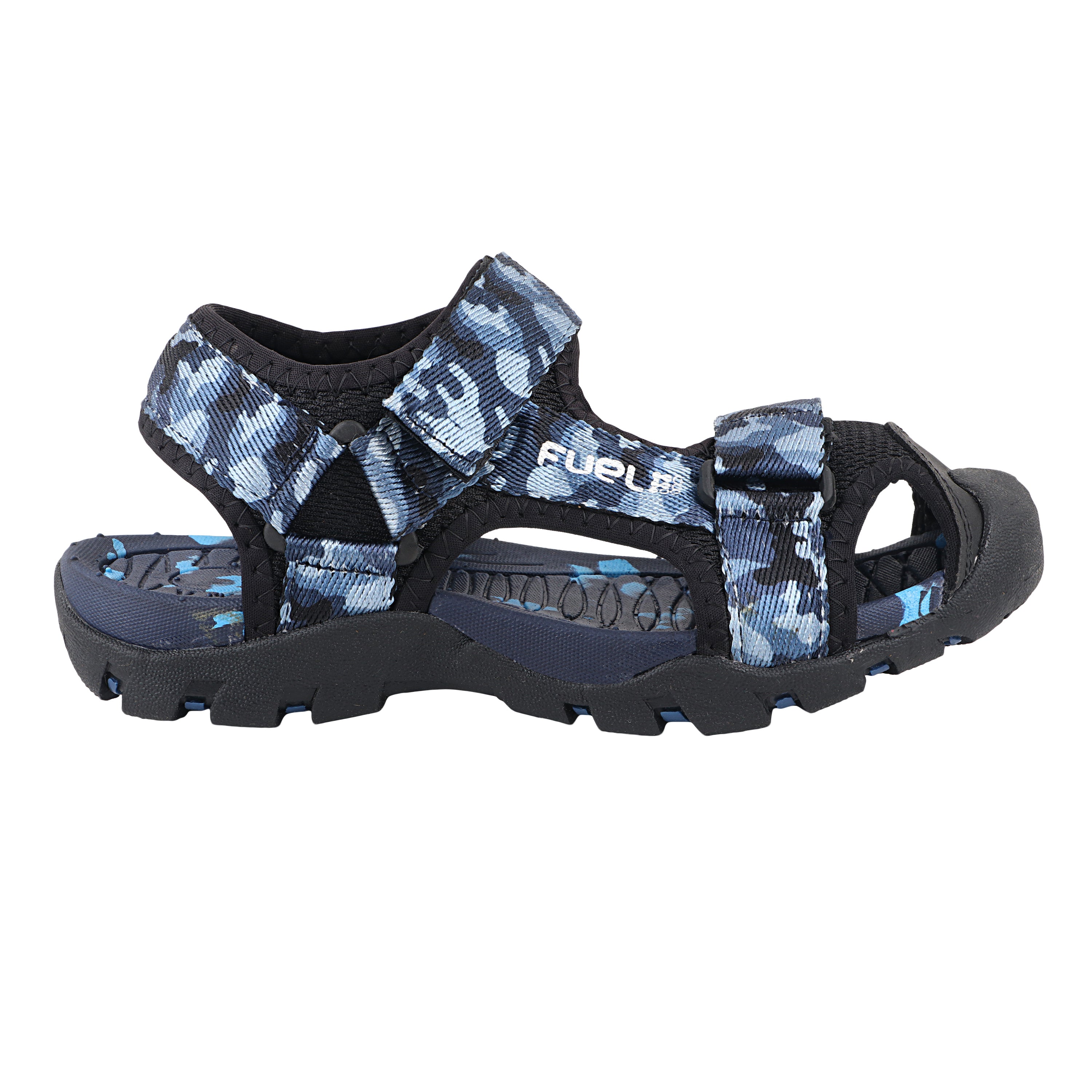 Fuel Harry Sandal For 4 to 10 Year Kids (Black & R. BLUE)