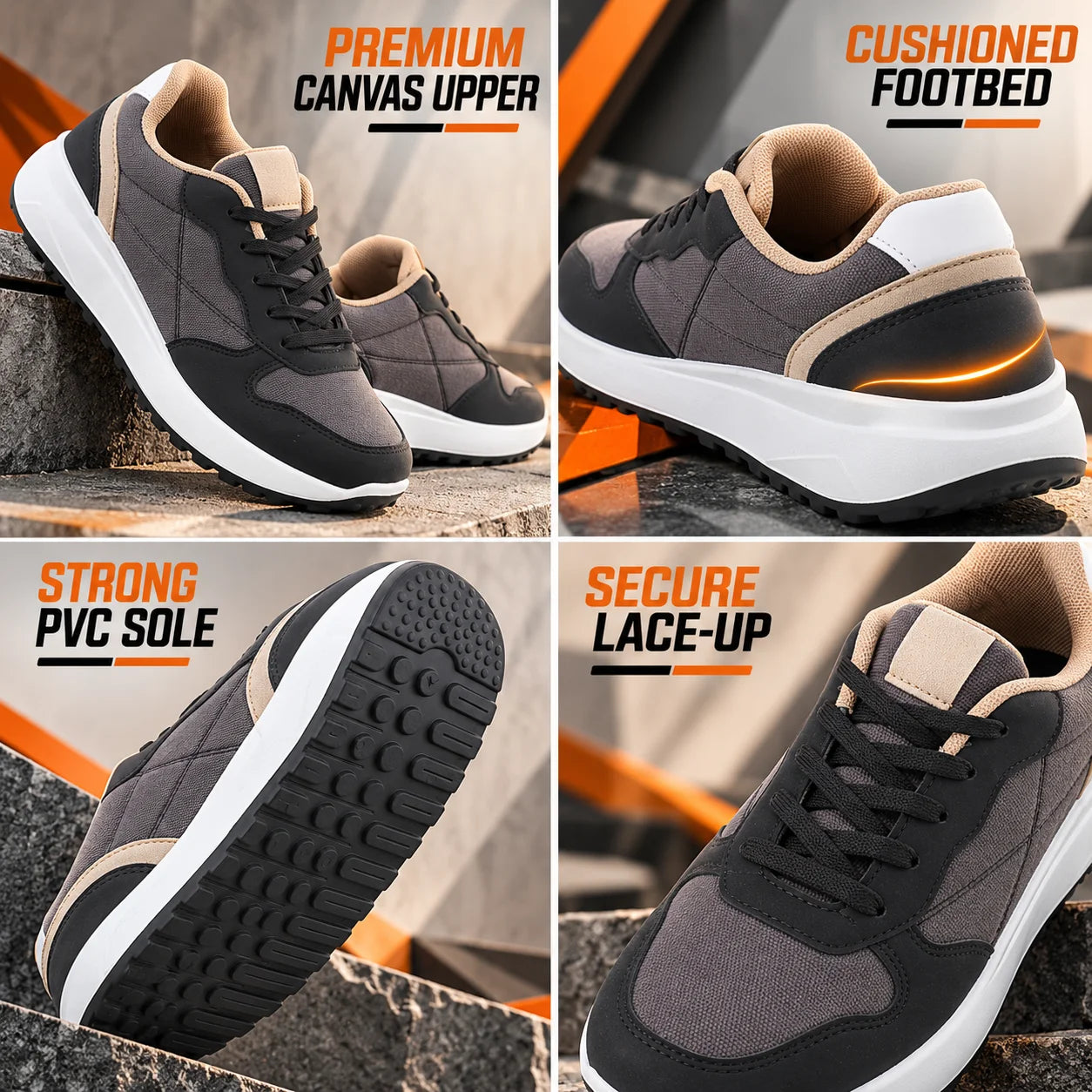 FUEL Neostep Comfortable & Casual Lightweight Sports Shoes for Men's (Black)