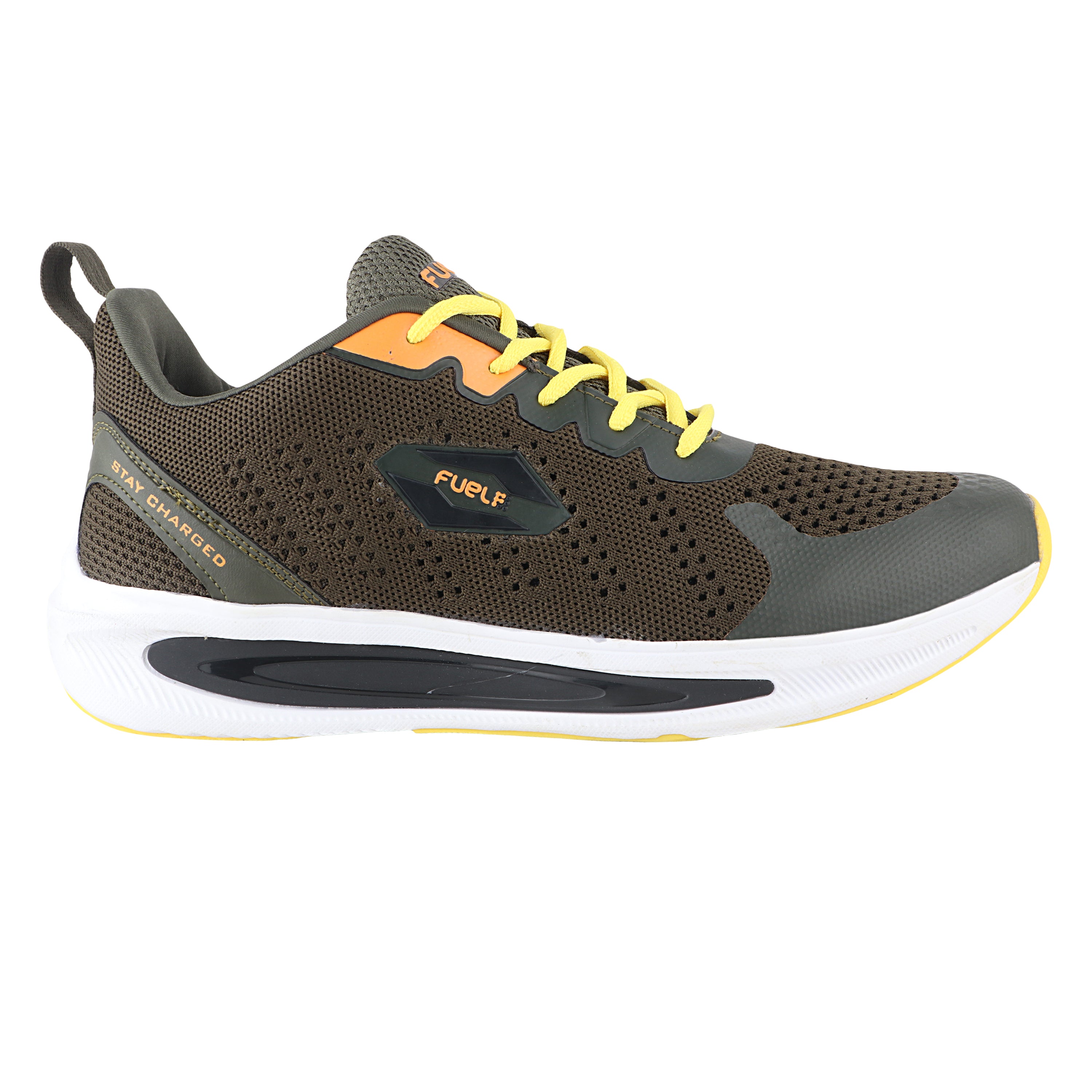 Fuel Freedom Sports Shoes For Men (Olive-Yellow)