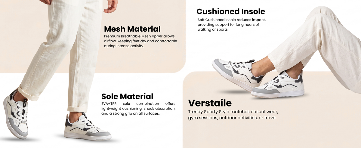 FUEL Nava-02 Sneakers for Men with Style & Comfort  (Grey-White)
