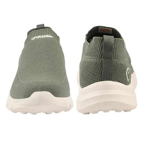 FUEL Flash-03 Men’s Casual Shoes, Green Textured Slip-On Footwear with Chunky White Sole for Everyday Wear, (Green)