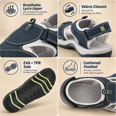 FUEL Soldier-04 Fisherman Sandals for Men (Navy)