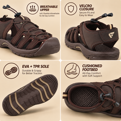 FUEL Soldier-06 Stylish Outdoor Fisherman Sandals Men (Brown)