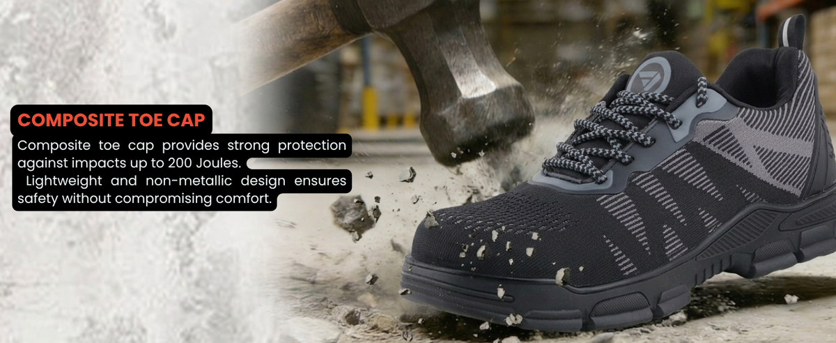 FUEL Reevon-02 Lightweight Knitted Fabric Upper in Kevlar Insole Industrial Safety Shoes with Composit toe cap (200J)