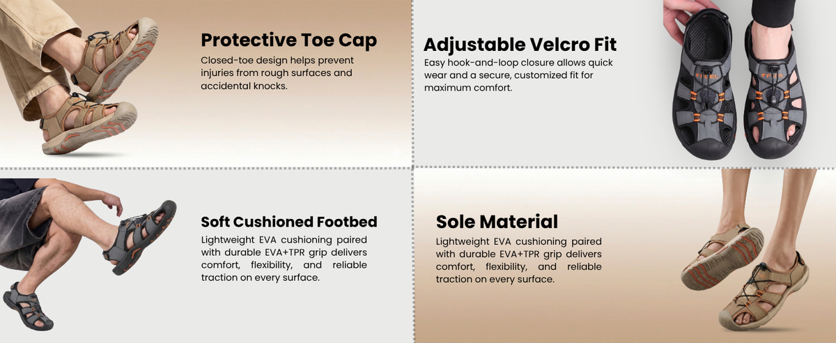 FUEL Soldier-02 Flexible Fisherman Sandals for Men (Grey)