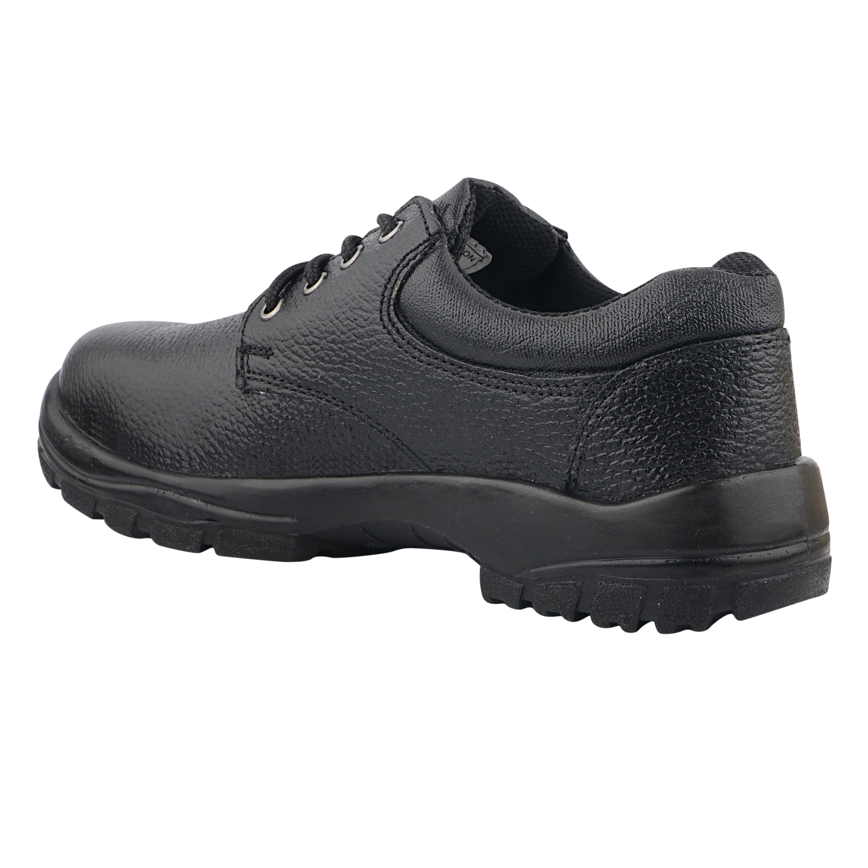 Fuel Falcon-01 Genuine Leather Safety Shoes for Men's Steel Toe Cap With Single Density PU Sole (Black)