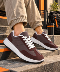 FUEL Neostep-03 Flexible & Lightweight Shock-Absorbing and Comfort Durable Sole Sports Shoes for Men's (Mehroon)