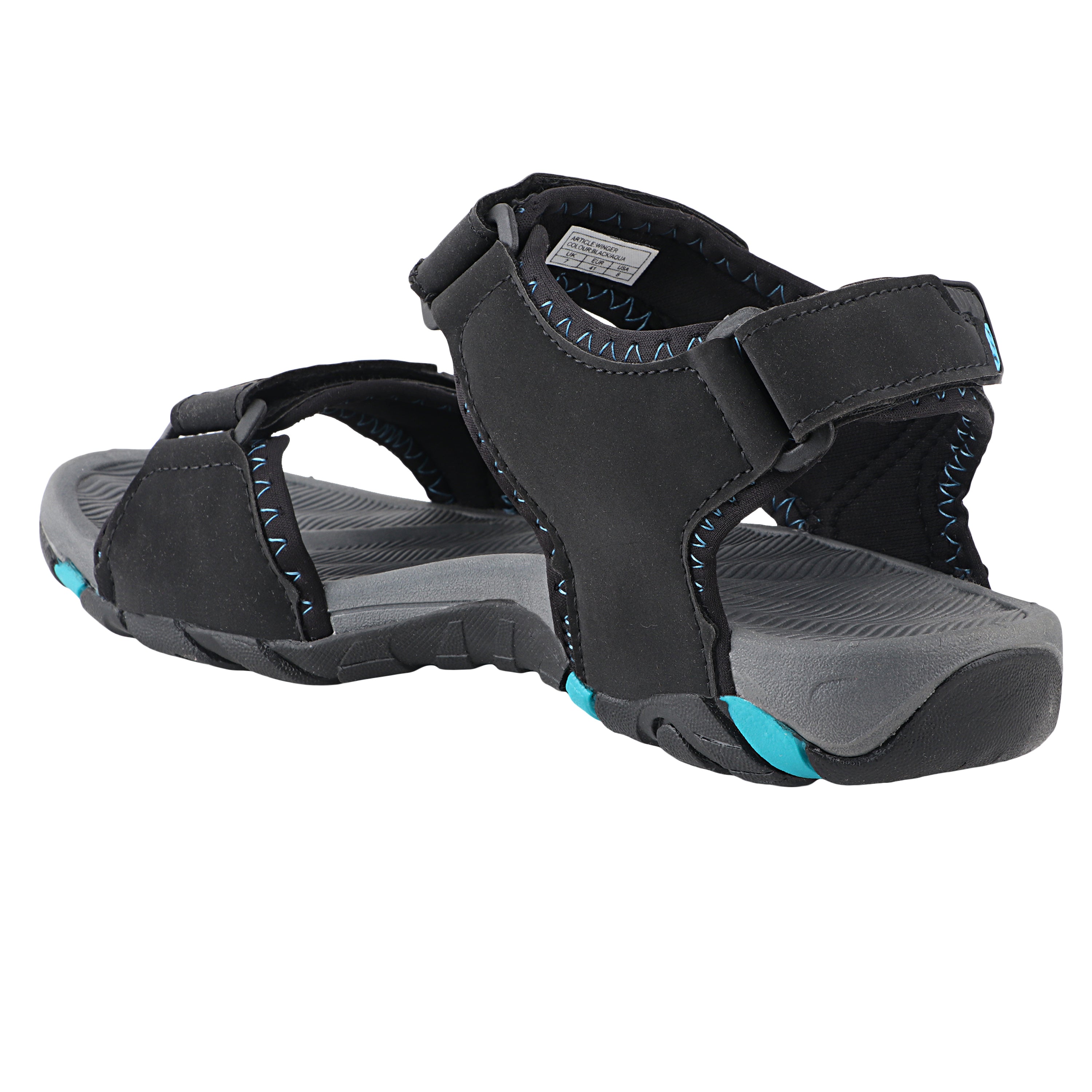 FUEL WINGER SANDALS FOR MEN'S (BLACK-AQUA)