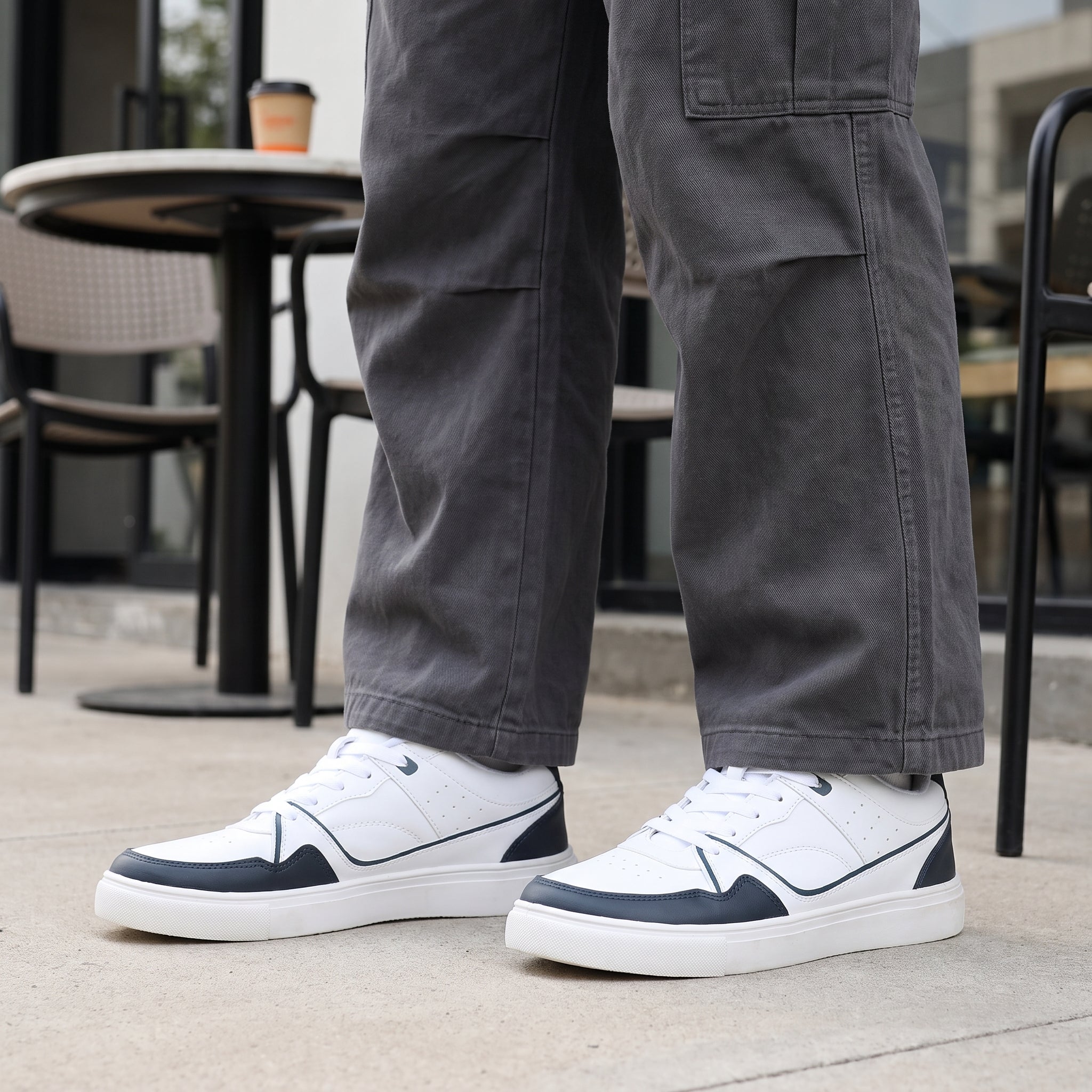 FUEL TED Trendy Lace-Up Sneakers for Men with Non-Slip Sole (Blue)