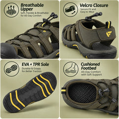FUEL Soldier-06 Stylish Outdoor Fisherman Sandals Men (Olive)