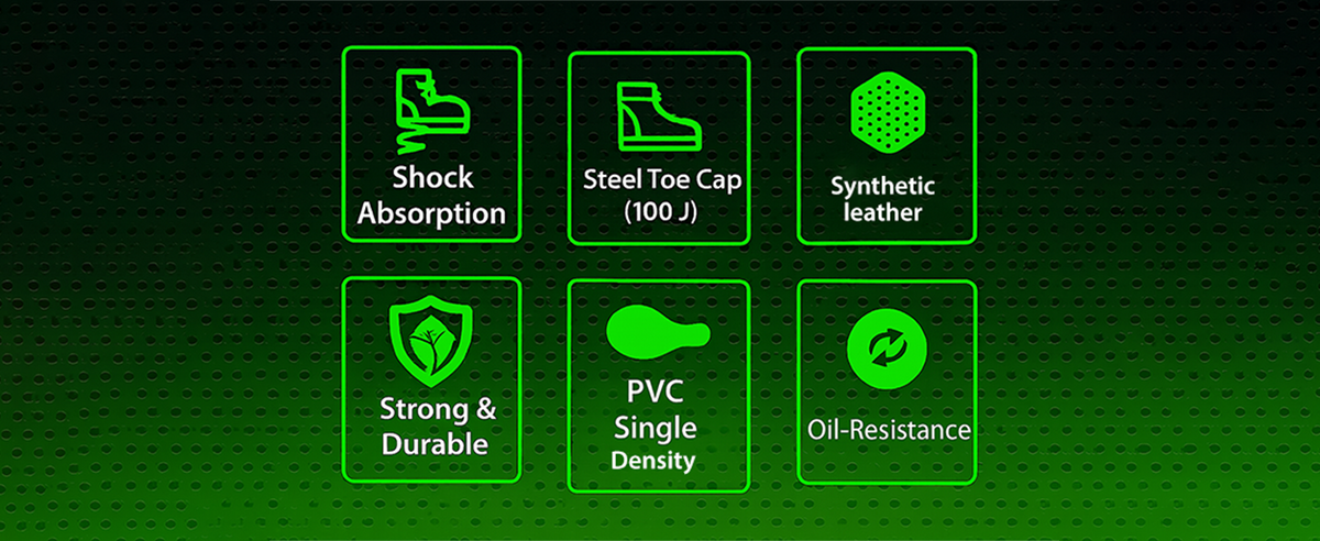 FUEL Arsenal HC Single Density PVC Sole Industrial Safety Shoe For Men's with Steel Toe Cap(Black)