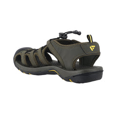 Fuel Soldier-06 Stylish Outdoor Men's Fisherman Sandals with Protective Toe Cap & Durable Grip (Olive-Yellow)