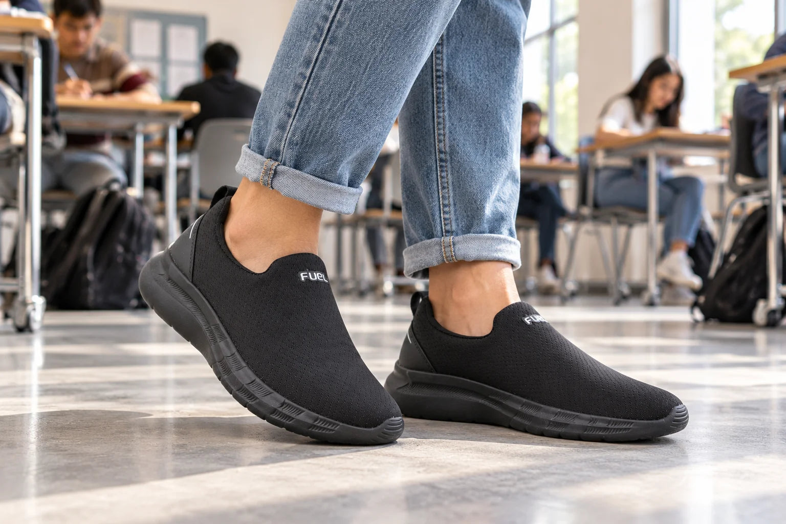 FUEL Wonder Breathable Running Shoes for Men – Ultra Comfort Fit (Black)