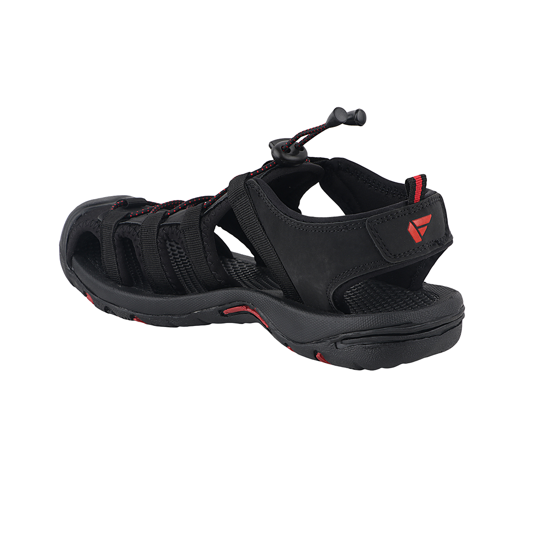 Fuel Soldier-06 Fisherman Sandals for Men (Black Red)