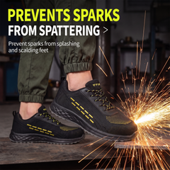 FUEL Armour 1 DD ISI Marked Strong Knitting Upper Breathable Safety Shoes for Men's Steel Toe Cap With Double Density Rubberized PVC Sole (Black)