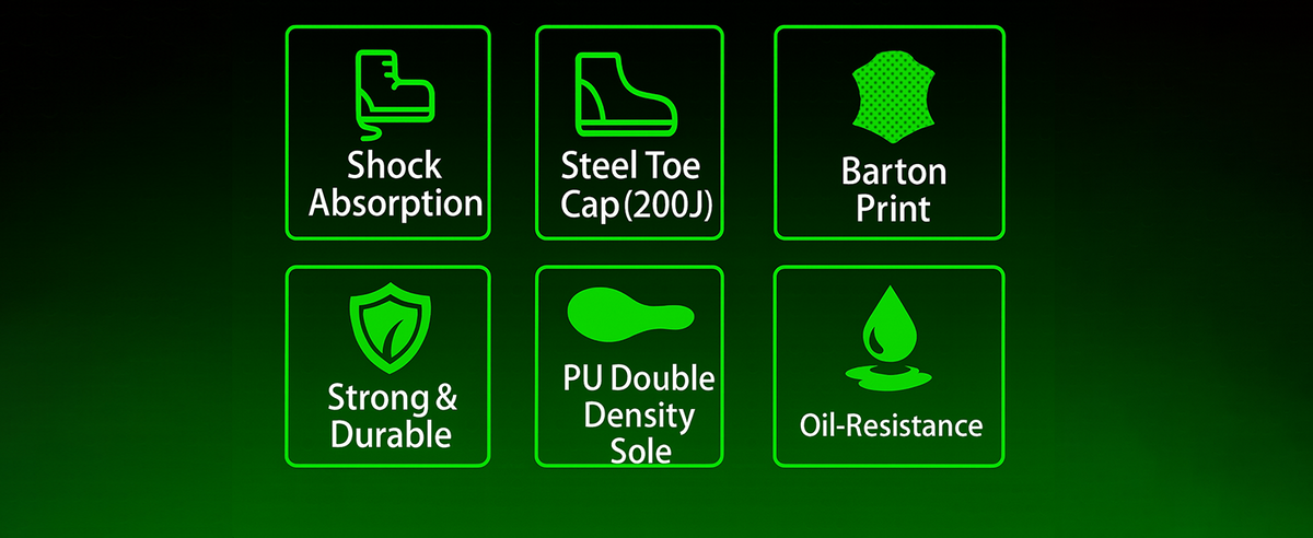 FUEL Bob-Highcut Comfortable Industrial Safety Shoes for Men (Steel-Toe 200J)